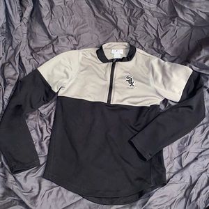 Girls medium Chicago white sox half zip jacket sweater two tone grey black gray